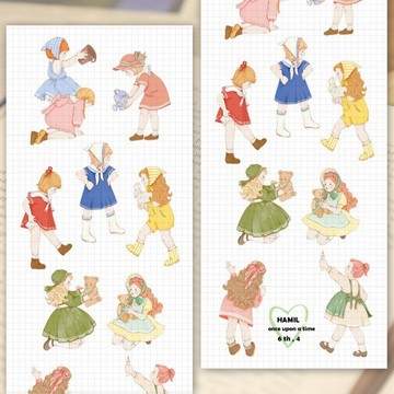 once upon a time 6 ver4 PET (hamil) 復古女孩女士人物貼紙
