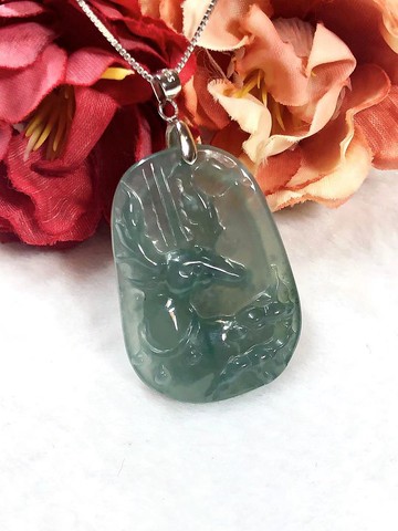 多寶晶石/天然翡翠A貨冰種梅花鹿/威料藍水/福祿雙全/小鹿斑比