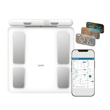 SAMPO 聲寶 八點傳感智能體脂計51項數據/體重計/家用型體脂機/手柄數據直出/APP監測 BF-Z2401BL