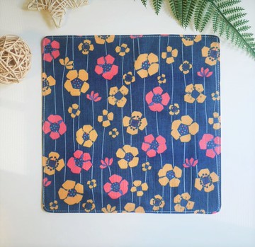 限量訂製款=日本棉布手帕=北歐風=花開=深藍