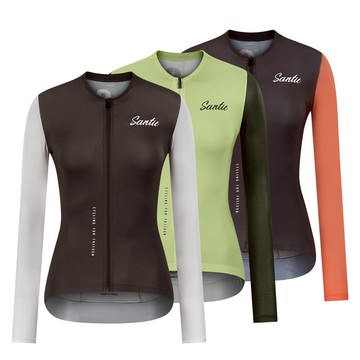 Santic 女士騎行服專業自行車襯衫防紫外線透氣防滑反光口袋 WL24C01170