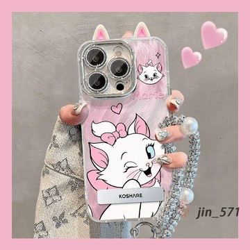 耳朵瑪麗貓蘋果 適用手機殼iPhone16Pro 蘋果iPhone 16/15/14/13/12Plus 保護防摔殼