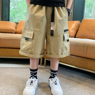 男童夏裝短褲五分工裝褲洋帥氣薄款2024新款中大童夏季男孩兒童裝