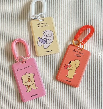 【WOOOGUO】懶狗狗 鼻涕狗 卡套 悠遊卡 證件套 含彈簧繩 可愛