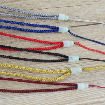 手工編織掛墜項鏈繩子玉佩平安扣吊墜男女掛件繩 麻花繩玉圈掛繩