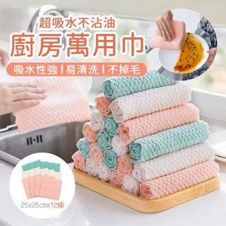 抹布 超吸水不沾油廚房萬用巾-正方款(12條/組)