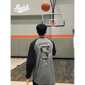 Swish 插肩袖投籃服男美式籃球蛇印花訓練服寬松運動復古長袖上衣