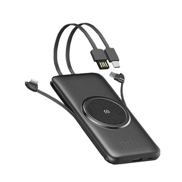 10000mAh 額定6000mAh 無線充電 充電線 2A 行動電源 自帶線 適用iPhone 安卓 Type-C