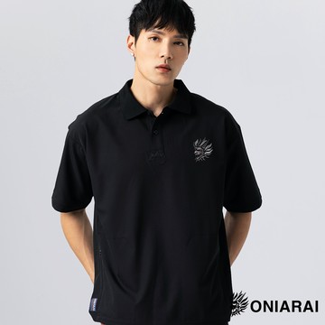 【新品2件75折】都市遊俠多功能落肩短袖POLO衫(黑) - BLUE WAY 鬼洗い