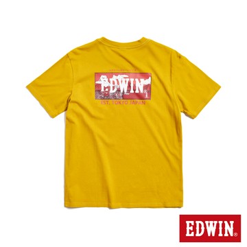 EDWIN 男款 露營系列 背後營地BOX LOGO印花短袖T恤(青綠色)
