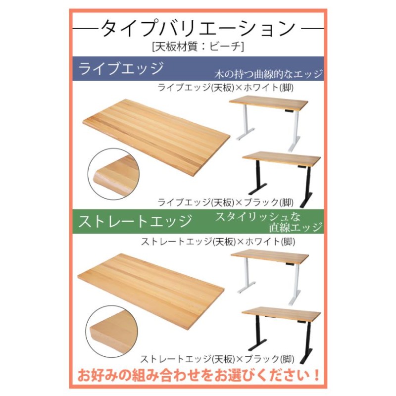 昇降デスク 電動 W1200×D700×H650〜1300mm ビーチ材 高級 木製 天板 グロス加工 ハイグレードモデル PSE適合  耐荷重約120kg(脚部) スタンディングデスク | LINEブランドカタログ
