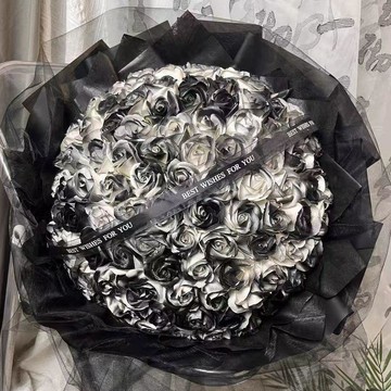 綠安禾🚚 99朵黑騎士碎冰藍玫瑰花束生日情人節禮物送男女朋友送母親節禮物