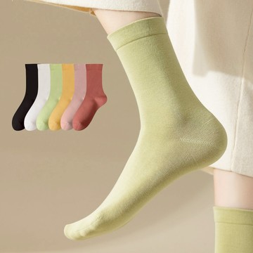 NicoFun 愛定做 加寬襪口中筒襪 無骨縫頭 抗菌 防臭 堆堆襪 棉襪 運動襪(女襪22.5-24.5cm)