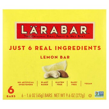 Larabar, Original Real Fruit & Nut 代餐棒™，檸檬味，6 根，每根 1.6 盎司（45 克）