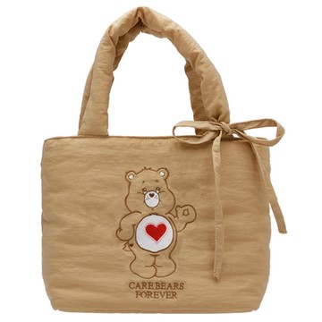 【Grace Gift】Care Bears-溫柔小熊澎澎刺繡空氣包S 淺棕
