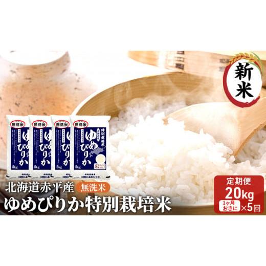 ふるさと納税 北海道 赤平市 無洗米 北海道赤平産 ゆめぴりか 20kg (5kg×4袋) 特別栽培米  米 北海道 定期便