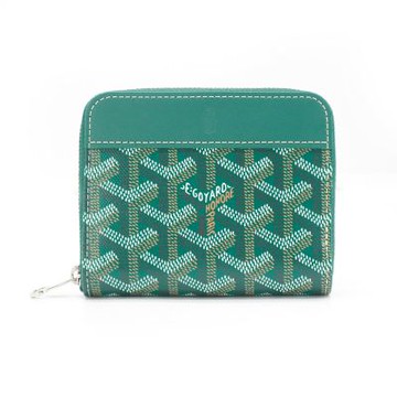 Goyard 展示品 Matignon PM 帆布拉鍊零錢包(綠)