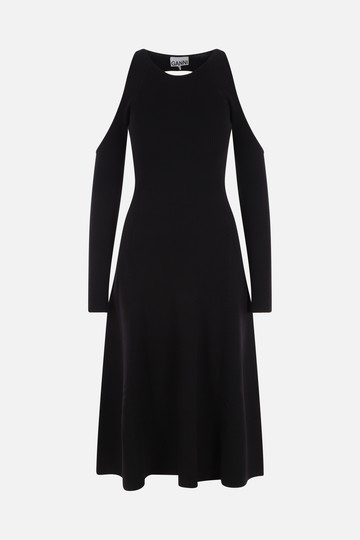 GANNI ribbed elasticated knit dress Woman