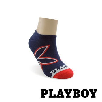 【襪款任選3雙$299 、6雙$511】PLAYBOY 發光兔男隱形襪-深藍色(BX5620)