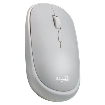 E-books M61 無印風超靜音無線滑鼠 2.4G無線技術 800/1200/1600 DPI 三段切換 10米無線接收距離  E-PCG235  灰色
