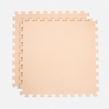 經典素色安全EVA巧拼地墊 和風米 60x60x1.2cm 4入 附邊條