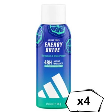 Adidas愛迪達中性體香噴霧-蓄勢待發150ml*4