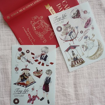 Toy life 輕復古元素 和紙貼紙 2張入