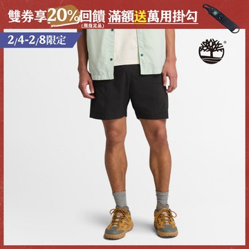 Timberland 男款黑色快乾工裝短褲|A677F001