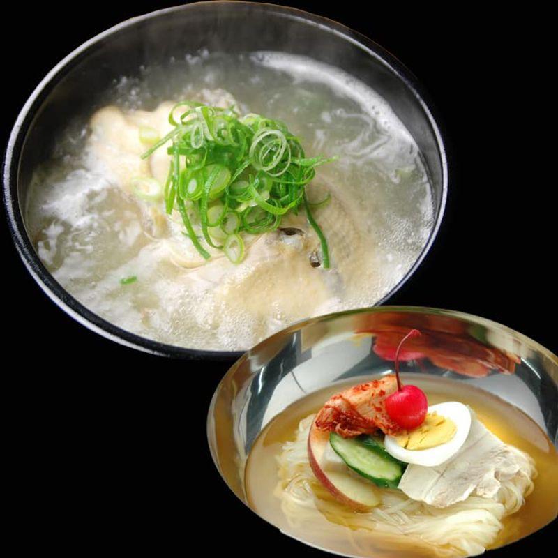 韓国宮廷料理サムゲタンとゴクうま韓国冷麺セット（サンゲタン1kg×2袋、韓国冷麺4食） 常温便・クール冷蔵便可