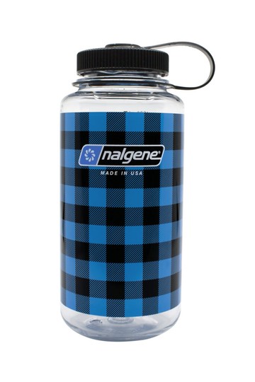 美國《Nalgene》專業水壺  1000cc寬嘴水壼 682020-0131 藍色格子 (限量版)