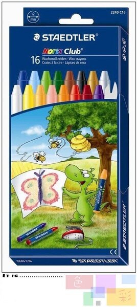 STAEDTLER MS2240 C16Noris天然蜂蠟安全油蠟筆16色入