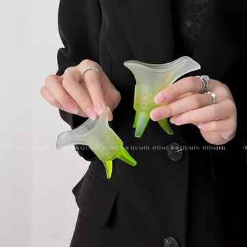 順皿 磨砂漸變綠帝王杯創意酒杯仿古爵杯家用玻璃水杯拿鐵咖啡杯