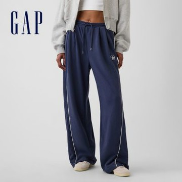 【GAP】VintageSoft高腰毛圈布寬鬆運動褲-復古深藍(911054)