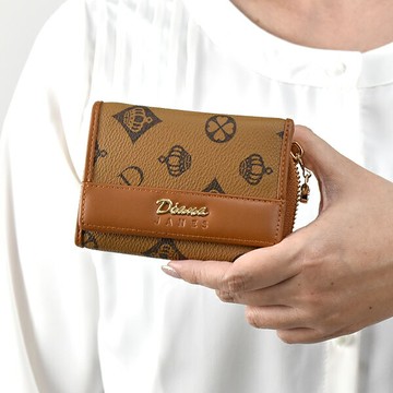 真皮 Diana滿版皇冠英字三折短夾【NWA64】