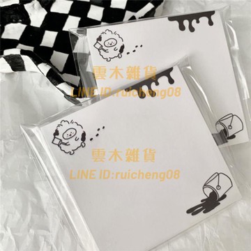 韓系可愛小羊便利貼ins高顏值學生簡約可撕便簽無粘性【雲木雜貨】