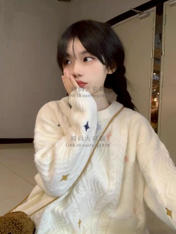 日系復古可愛軟糯麻花毛衣女秋冬慵懶風寬松套頭外穿加厚針織上衣【時尚大衣櫥】