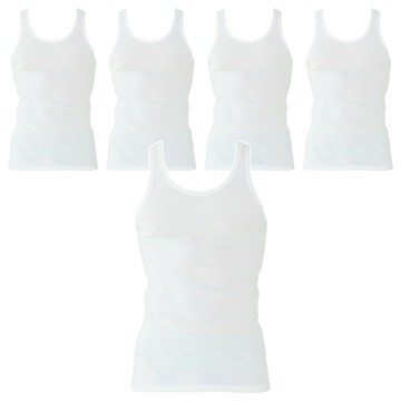 BASE ALPHA ESSENTIALS 男士純棉背心 5件組  白色  95