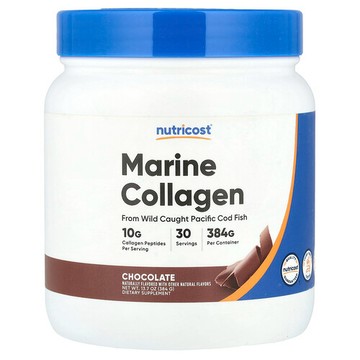 Nutricost, 海洋膠原蛋白，巧克力味，13.7 盎司（384 克）