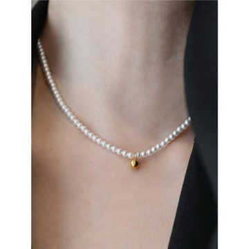 不掉色~進口奧地利水晶珍珠小金球項鏈女鎖骨鏈頸鏈2025年夏禮物