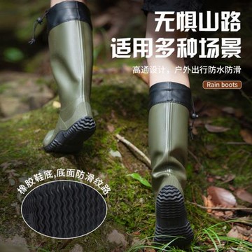 男女款時尚雨靴日系野鳥協會雨鞋戶外防水徒步水鞋耐磨防滑雨靴