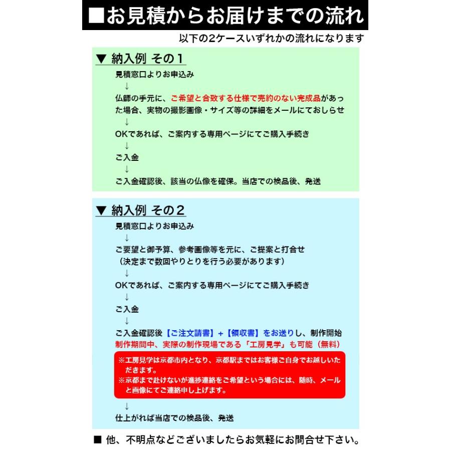 京都製別誂品 仏壇用御仏像 京仏師作の在家用仏像 オーダー見積もり窓口