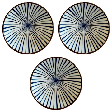 Ciao Li 僑俐餐瓷 十草3.8多用井 日本製  白色/藍色  1組  3件