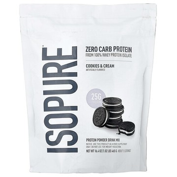 Isopure, 零碳水化合物蛋白質粉，曲奇乳油味，1.02 磅（465 克）