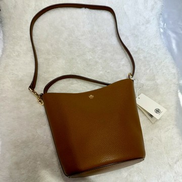 【TB｜全新】現貨 TORY BURCH 水桶包 小標 荔枝紋 兩用包 斜背包｜Little Bee 小蜜蜂精品