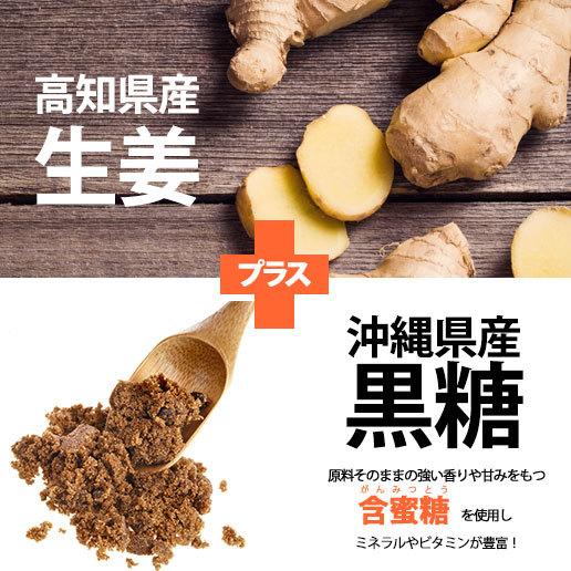 送料無料 沖縄 高知 生姜 黒糖生姜パウダー 国産原料100%使用 500g(250g×2) ポイント消化 温活 砂糖 秋 非常食 ミネラル