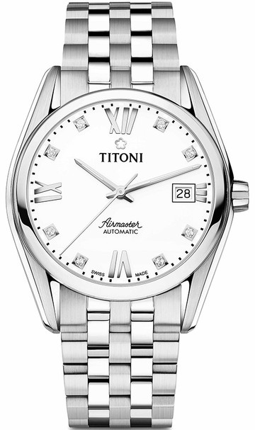 TITONI 梅花錶 AIRMASTER 空中霸王 系列 機械男腕錶(83909S-063)-38mm-白面鋼帶【刷卡回饋 分期0利率】【APP下單點數13倍送】