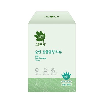 GREEN FINGER 綠手指 溫和保濕卸妝濕巾5片6包  溫和卸妝  保濕  蘆薈精華  弱酸性  無酒精  5片  6包