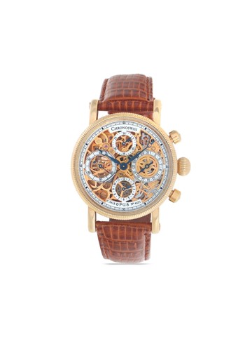 Chronoswiss - pre-owned Opus 38mm - unisex - 18kt Yellow Gold/Leather - One Size
