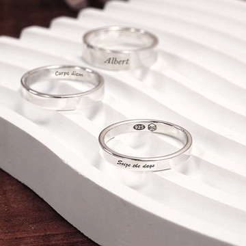 經典銀戒 3mm窄版 925純銀戒指 刻字訂製 男戒 女戒 尾戒