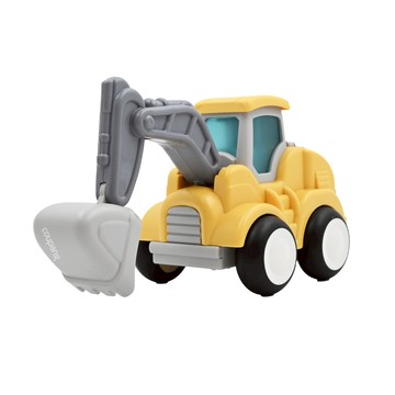 PUKU 藍色企鵝 樂玩按壓慣性工程車 挖土機  按壓式動力行駛  可活動旋轉關節  1個  7 x 14.5 x 7.5cm
